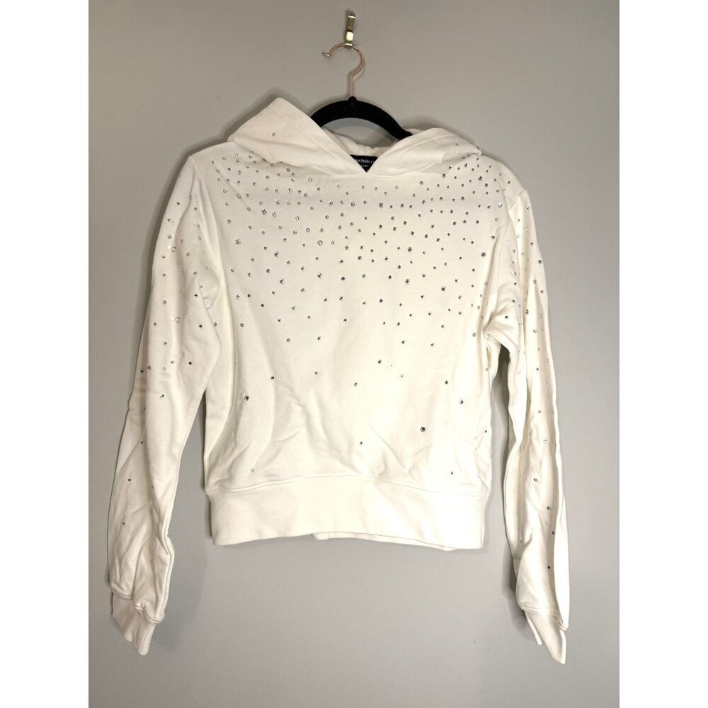 NEW Generation Love White Crystal Hoodie Size XS Sample [jb]
